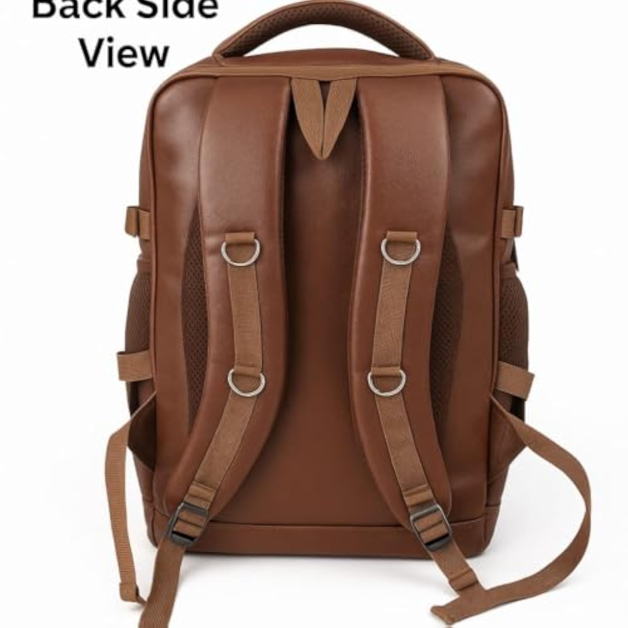 Mophonics Stylish PU Leather Backpack, Large Capacity Travel Bag
